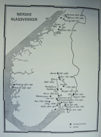Norske glassverker - kart